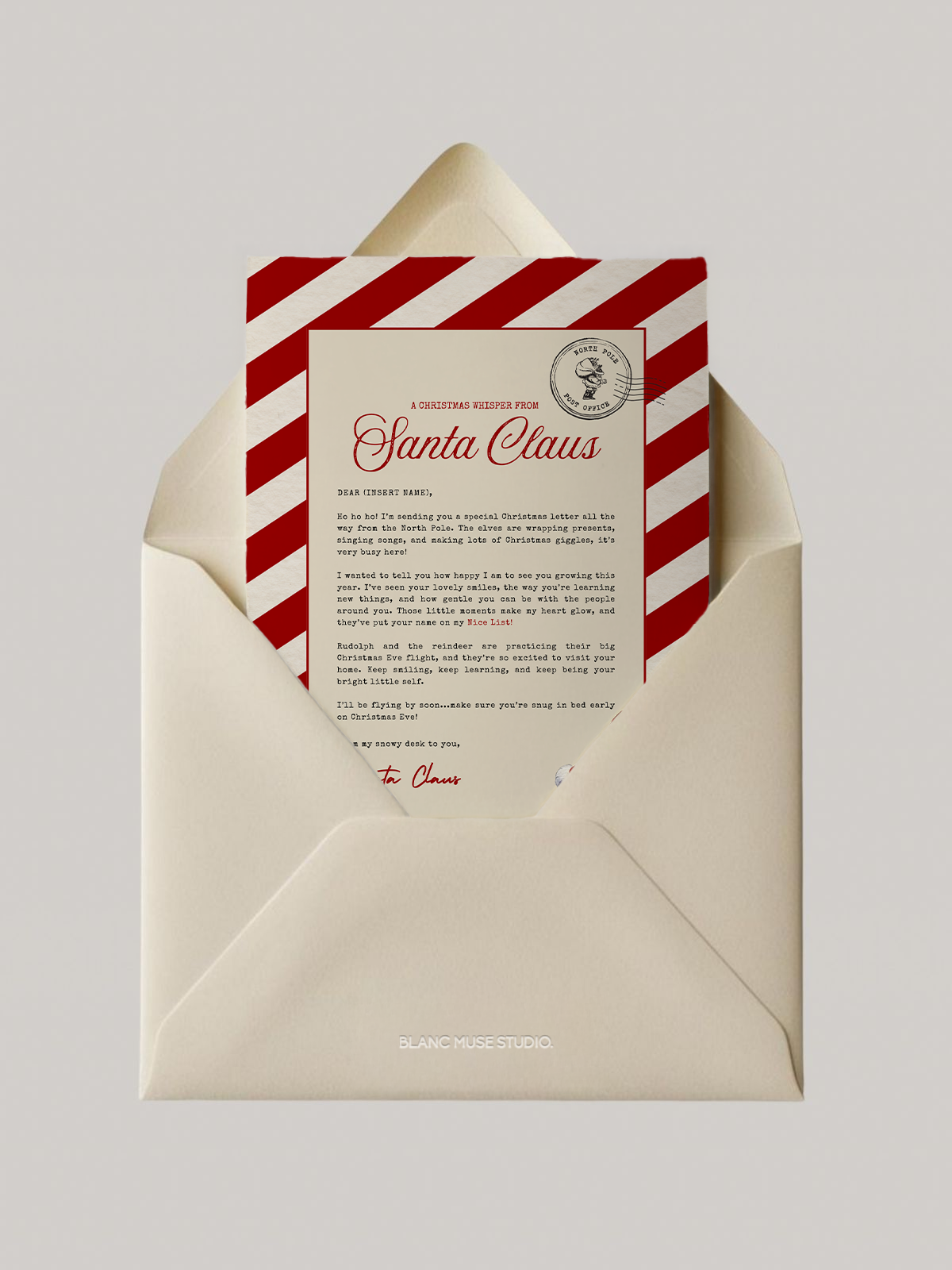 North Pole Digital Letter Template