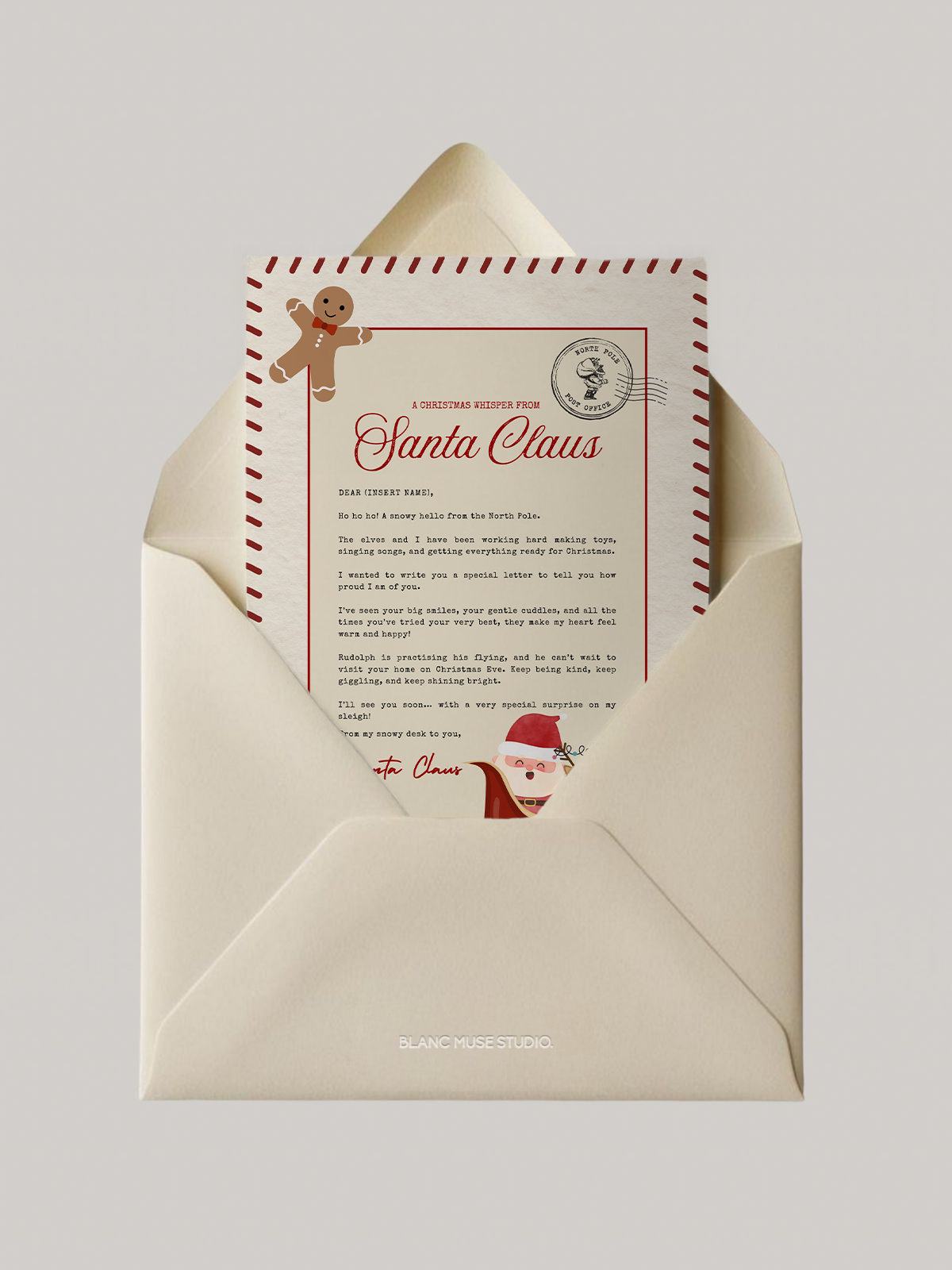 North Pole Digital Letter Template